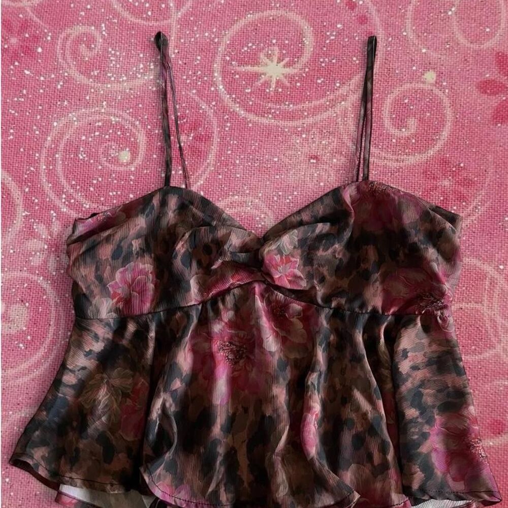 Madden NYC Cheetah Print Babydoll Top